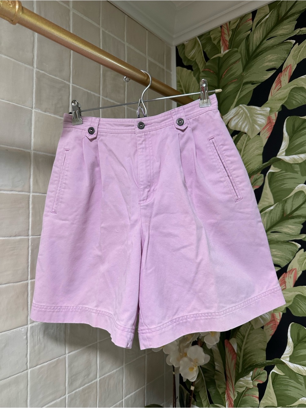 vintage 1980-1990’s Liz Claiborne high-waisted pleated cotton twill shorts - Pet